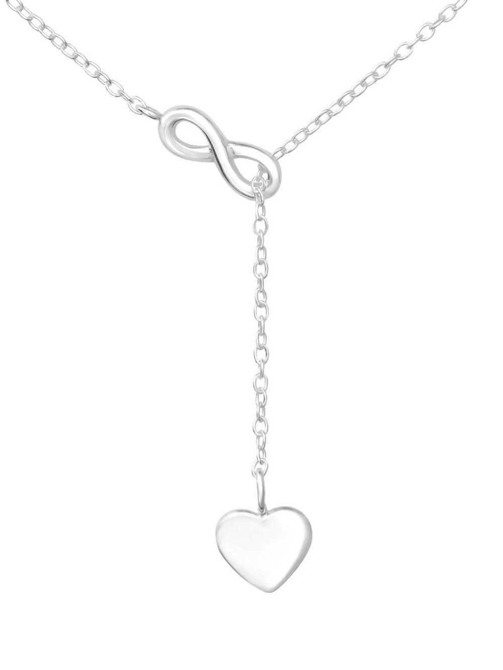 Sterling Silver Infinity Love Y Necklace